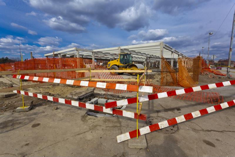 Closed-off construction site