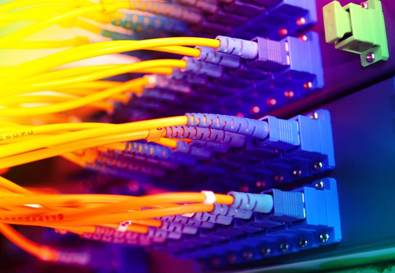 Wires connecting to a data server.