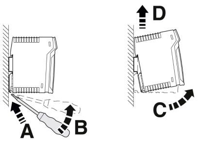 Schematic DIN Rail removal