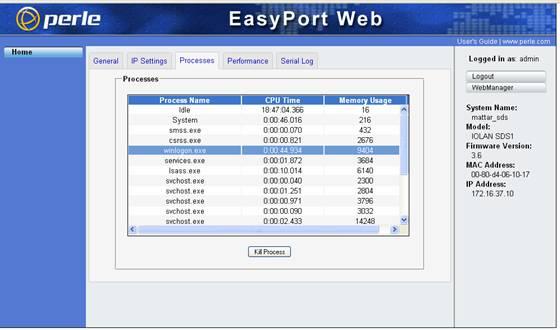 IOLAN EasyPort Web screenshot