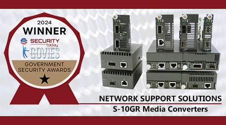 S-10GR Media Converters Image with 2024 Security Today GOVIES Government Security Awards Winner Logo