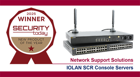 IOLAN SCR Console Server and Security Today 2025 New Product of the Year Badge