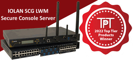 IOLAN SCG Console Server and Top Tier Product Award Logo